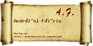 Andrási Fóris névjegykártya